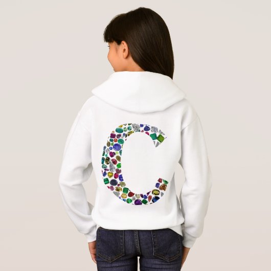 Initial Monogram Letter C Trendy Hoodie (Schwarz voll)