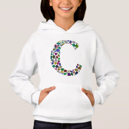 Initial Monogram Letter C Trendy Hoodie