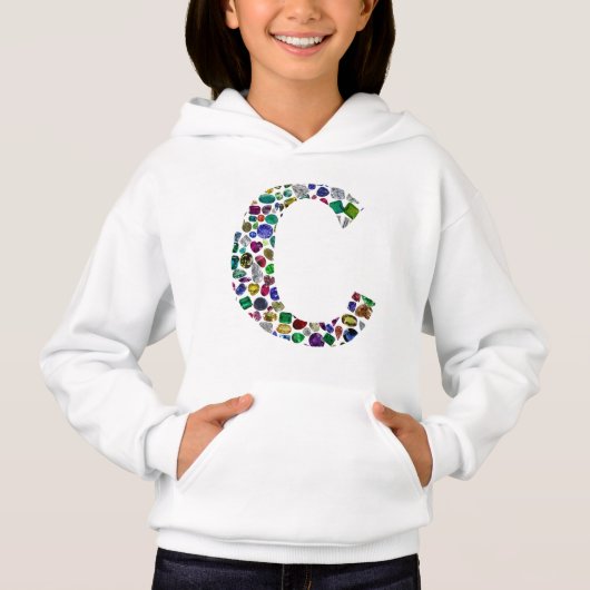 Initial Monogram Letter C Trendy Hoodie (Vorderseite)