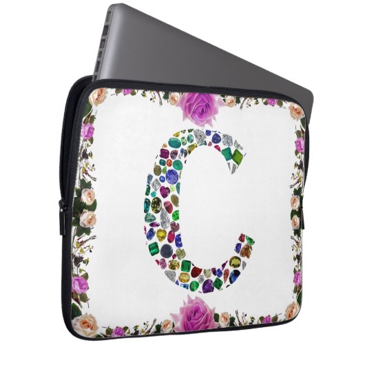 Initial Monogram Letter C Trendy Laptopschutzhülle (Vorne Rechts)