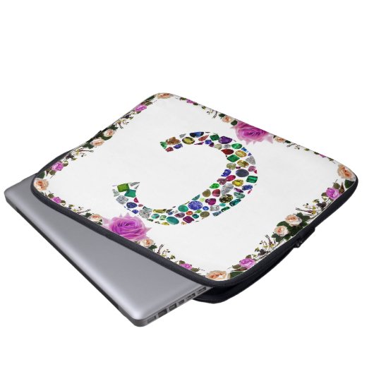 Initial Monogram Letter C Trendy Laptopschutzhülle (Vorne Knopf)