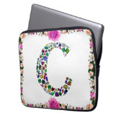Initial Monogram Letter C Trendy Laptopschutzhülle (Vorderseite Links)