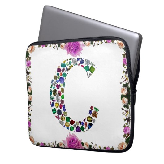 Initial Monogram Letter C Trendy Laptopschutzhülle (Vorderseite Links)