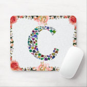 Initial Monogram Letter C Trendy Mousepad (Mit Mouse)
