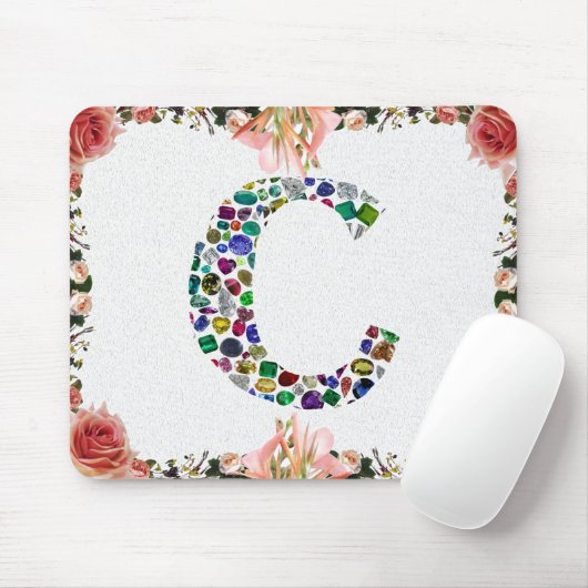 Initial Monogram Letter C Trendy Mousepad (Mit Mouse)