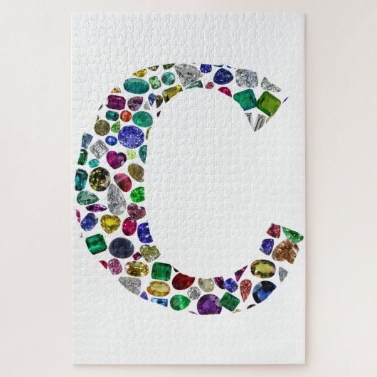Initial Monogram Letter C Trendy Puzzle (Vertikal)