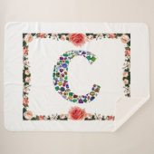 Initial Monogram Letter C Trendy Sherpadecke (Vorderseite (Horizontal))