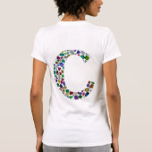 Initial Monogram Letter C Trendy T-Shirt (Rückseite)