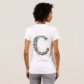Initial Monogram Letter C Trendy T-Shirt (Schwarz voll)