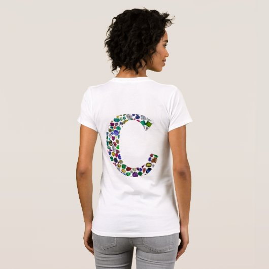 Initial Monogram Letter C Trendy T-Shirt (Schwarz voll)