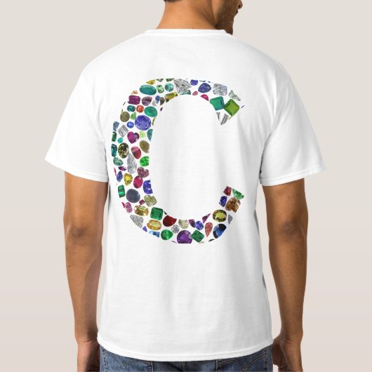 Initial Monogram Letter C Trendy T-Shirt (Rückseite)