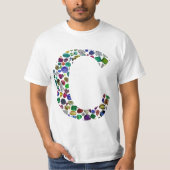 Initial Monogram Letter C Trendy T-Shirt (Vorderseite)