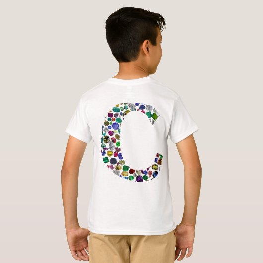 Initial Monogram Letter C Trendy T-Shirt (Schwarz voll)