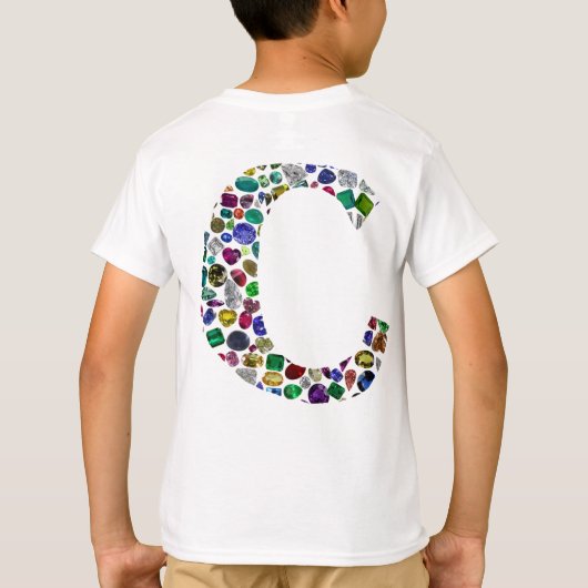 Initial Monogram Letter C Trendy T-Shirt (Rückseite)