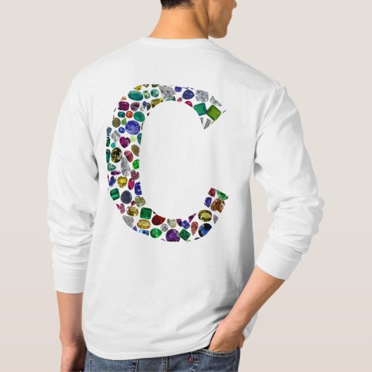 Initial Monogram Letter C Trendy T-Shirt (Rückseite)