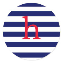 Initial Monogram Navy Stripe