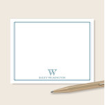 Initial Monogram Ocean Blue Border Beruflich Mitteilungskarte<br><div class="desc">Dieses Design weist eine dünne Doppelgrenze mit Platz für ein Monogramm und Namen/Text am unteren Rand auf. Klicken Sie auf die Schaltfläche Anpassen, wenn Sie die Designelemente anpassen und/oder den Text weiter verändern möchten! Variationen dieses Designs, zusätzliche Farben sowie koordinierende Produkte sind in unserem Shop, zazzle.com/store/doodlelulu verfügbar. Kontaktieren Sie uns,...</div>