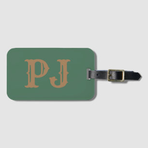 Initial Monogram Personalisiert Simple Green Lug h Gepäckanhänger