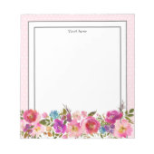 Initial-Monogramm, Aquarellfarben-Blume Notizblock (Vorderseite)