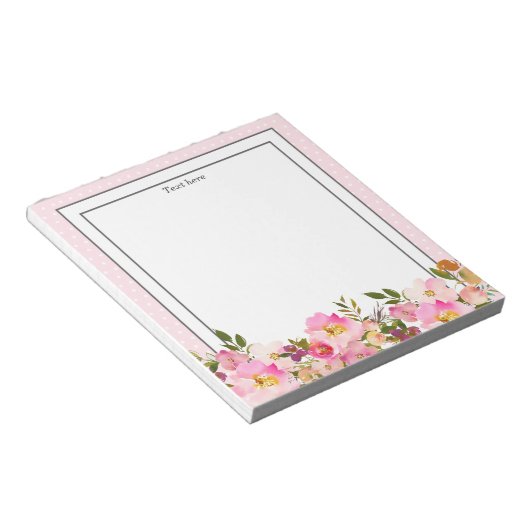 Initial-Monogramm, Aquarellfarben-Blume Notizblock (angewinkelt)