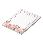 Initial-Monogramm, Aquarellfarben-Blume Notizblock (Rotiert)