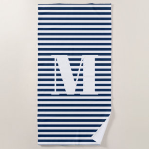 Initial monogramm der blaublauen Streifen der Naut Strandtuch