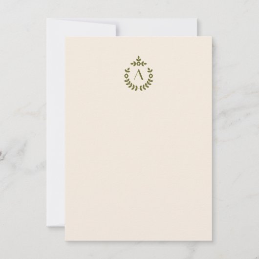 Initial Monogramm des eleganten botanischen Pendan Mitteilungskarte (Vorderseite)