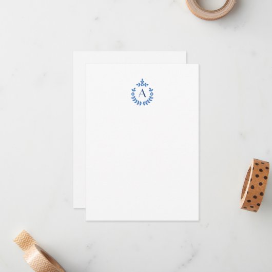 Initial Monogramm des eleganten botanischen Pendan Mitteilungskarte (Vorderseite/Rückseite Beispiel)