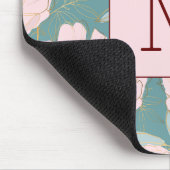 Initial monogramm Elegant farbenfroh blau pink Mousepad (Ecke)
