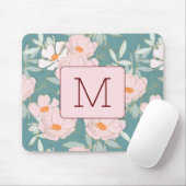 Initial monogramm Elegant farbenfroh blau pink Mousepad (Mit Mouse)
