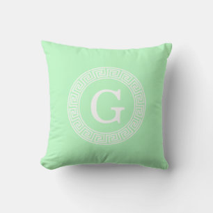 Initial-Monogramm für den kleinen weißen griechisc Kissen