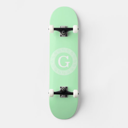 Initial-Monogramm für den kleinen weißen griechisc Skateboard (Vorderseite)