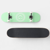 Initial-Monogramm für den kleinen weißen griechisc Skateboard (Horizontal)