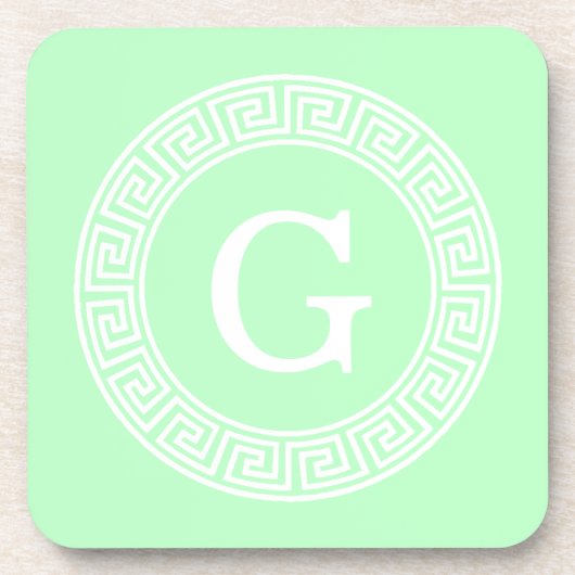 Initial-Monogramm für den kleinen weißen griechisc Untersetzer (Vorderseite)