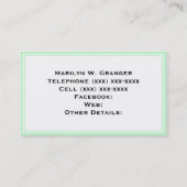 Initial-Monogramm für den kleinen weißen griechisc Visitenkarte (Rückseite)