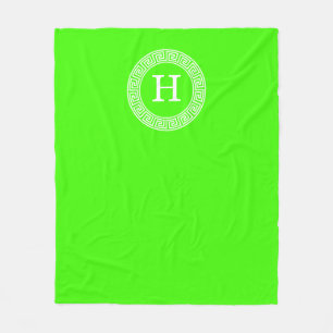 Initial-Monogramm für den Lime Green Wt griechisch Fleecedecke