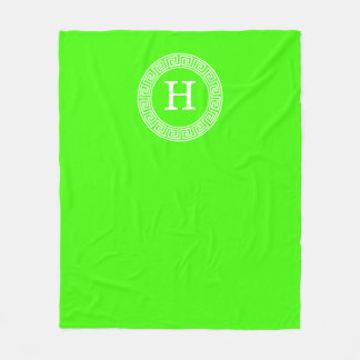 Initial-Monogramm für den Lime Green Wt griechisch Fleecedecke
