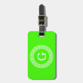 Initial-Monogramm für den Lime Green Wt griechisch Gepäckanhänger (Vorderseite vertikal)