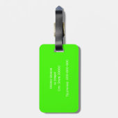 Initial-Monogramm für den Lime Green Wt griechisch Gepäckanhänger (Rückseite vertikal)