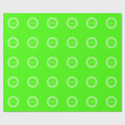 Initial-Monogramm für den Lime Green Wt griechisch Geschenkpapier (Flach)