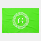 Initial-Monogramm für den Lime Green Wt griechisch Geschirrtuch (Horizontal)