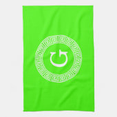 Initial-Monogramm für den Lime Green Wt griechisch Geschirrtuch (Vertikal)