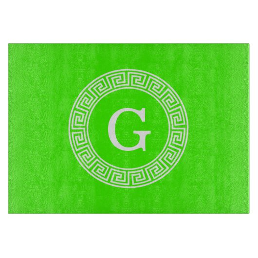 Initial-Monogramm für den Lime Green Wt griechisch Schneidebrett (Vorderseite)