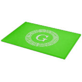 Initial-Monogramm für den Lime Green Wt griechisch Schneidebrett (Ecke)