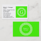 Initial-Monogramm für den Lime Green Wt griechisch Visitenkarte (Vorne/Hinten)