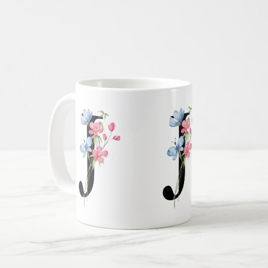 Initial-Monogramm-J-Tasse Kaffeetasse (Vorderseite Links)