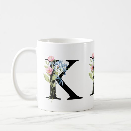 Initial-Monogramm-K-Tasse Kaffeetasse (Links)