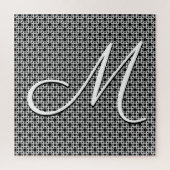 Initial-Monogramm mit Schwarz-Weiß-Geometrie Puzzle (Vertikal)