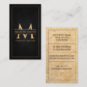 Initial Monogramm Name korporativ, Führungskraft Visitenkarte (Vorne/Hinten)