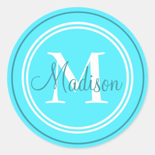 Initial-Monogramm/Name-Umschlag Aufkleber der Prep (Vorderseite)